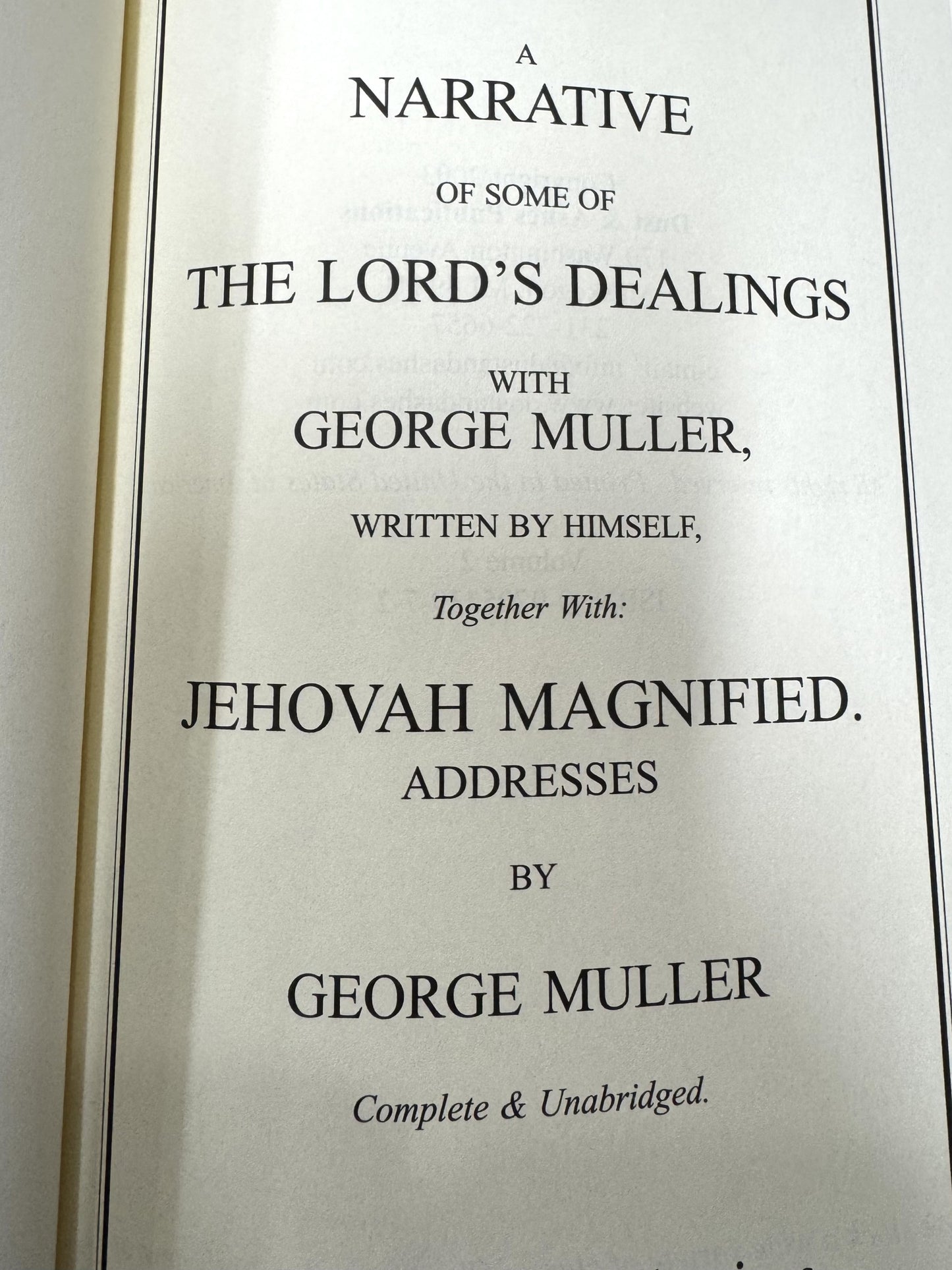 George Muller: Narratives and Addresses 2 vol. set
