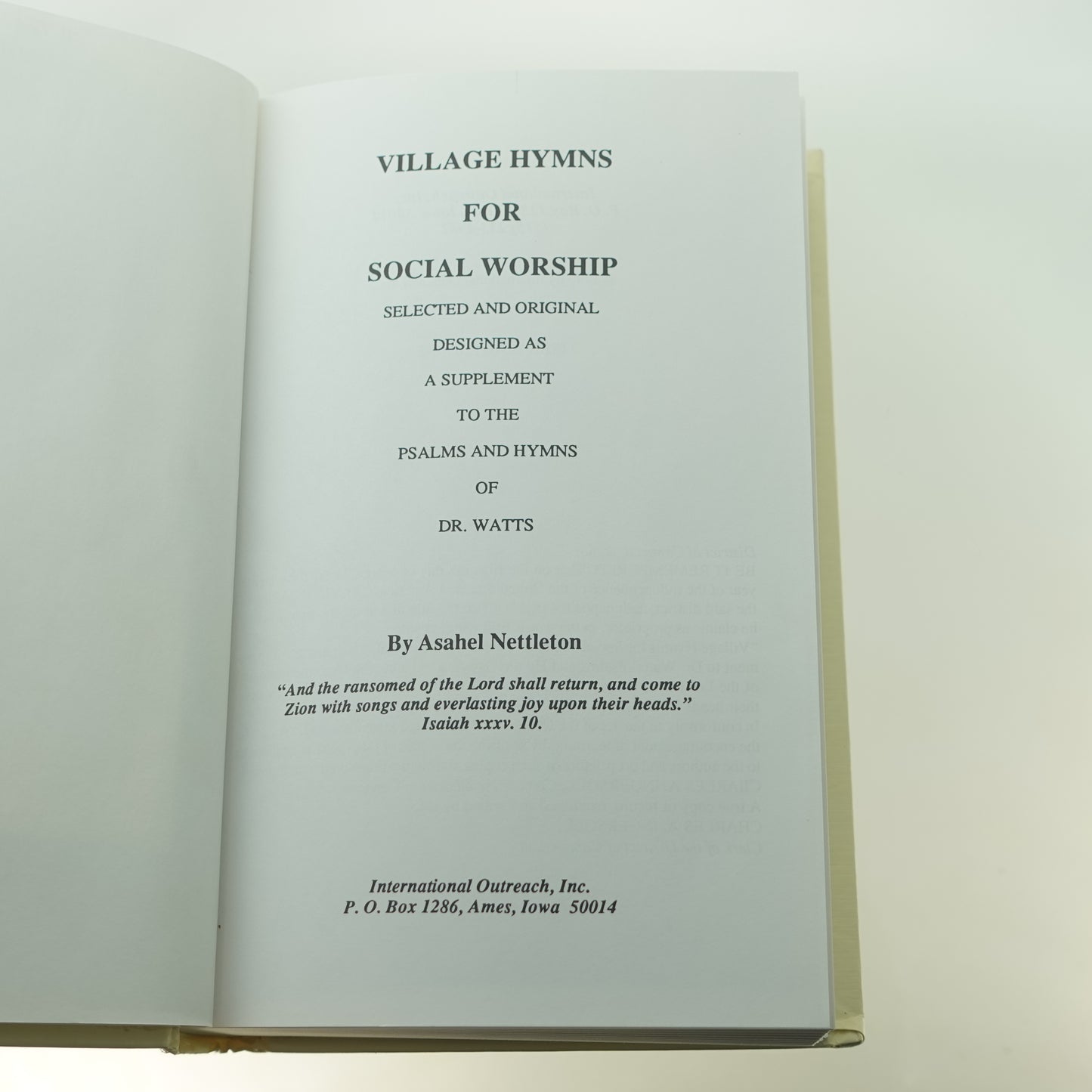 Village Hymns for Social Worship