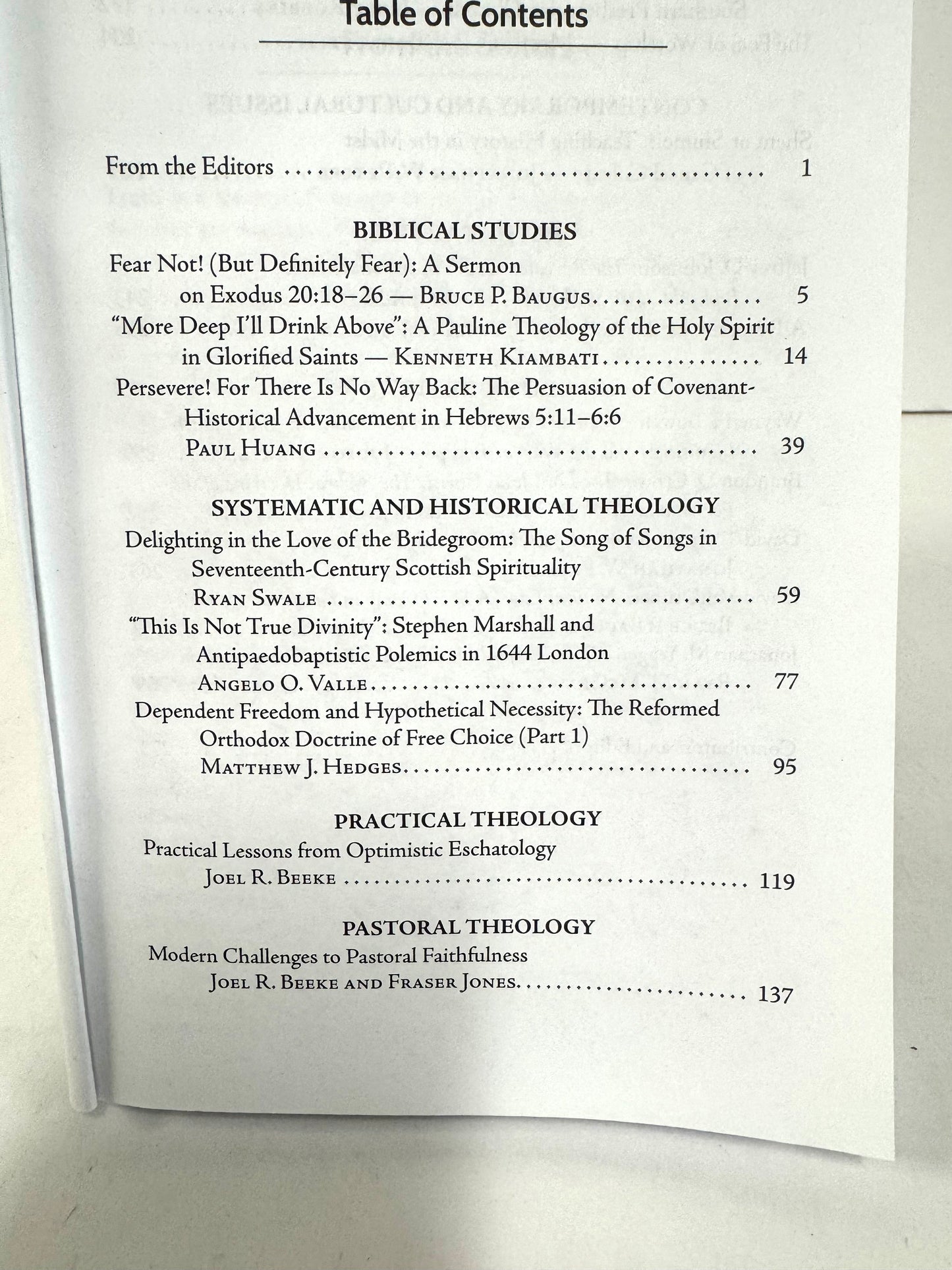 Puritan Reformed Journal January 2025