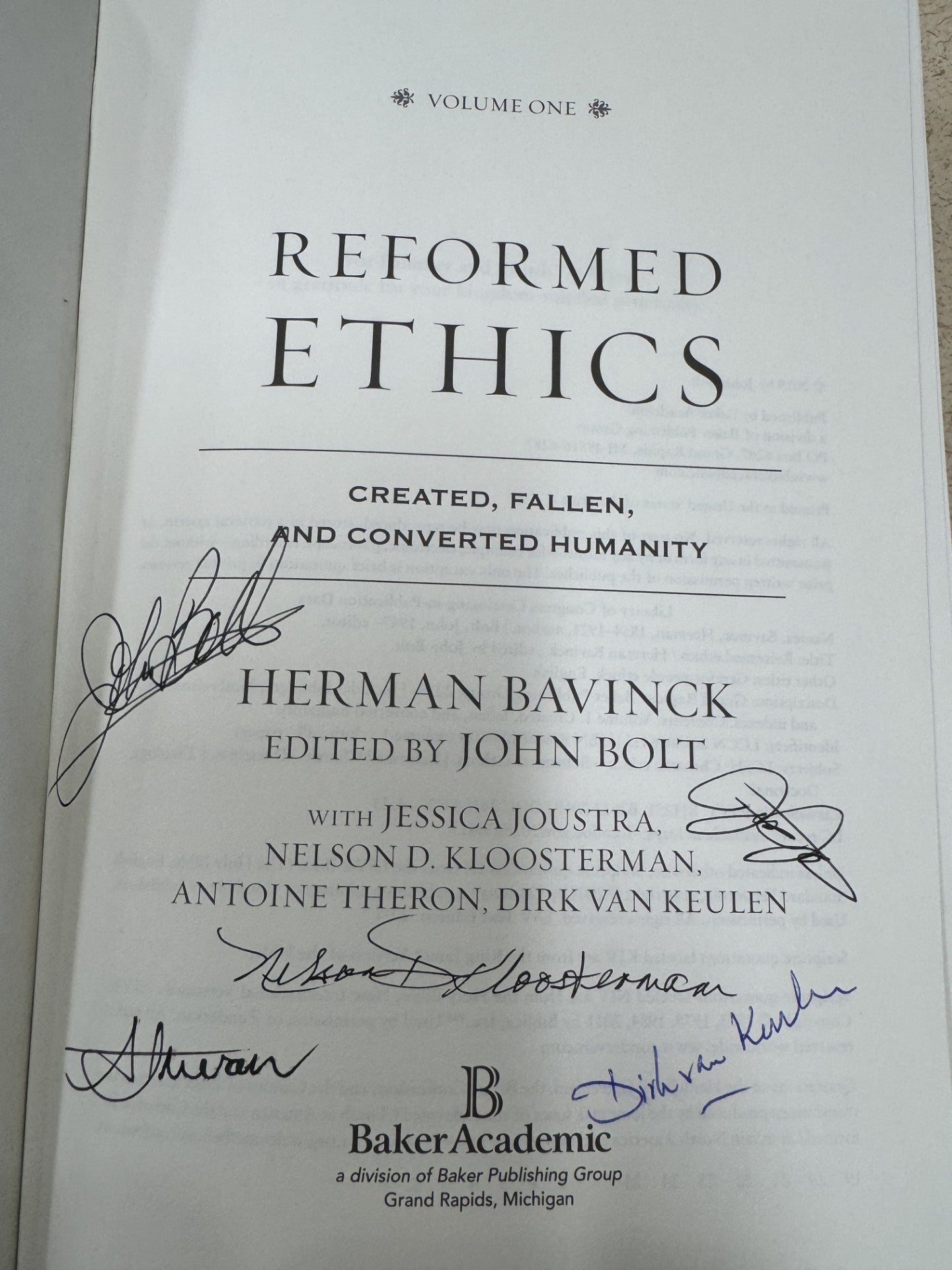 Reformed Ethics Vol. 1