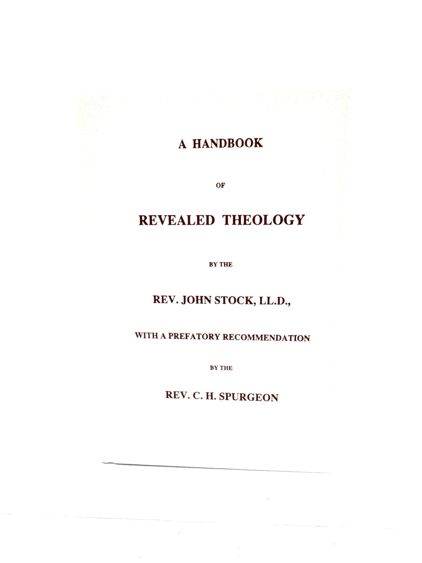 A Handbook of Revealed Theology