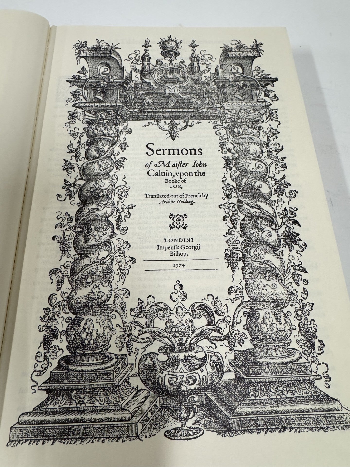 Sermons on Job Facsimile of 1574 edition
