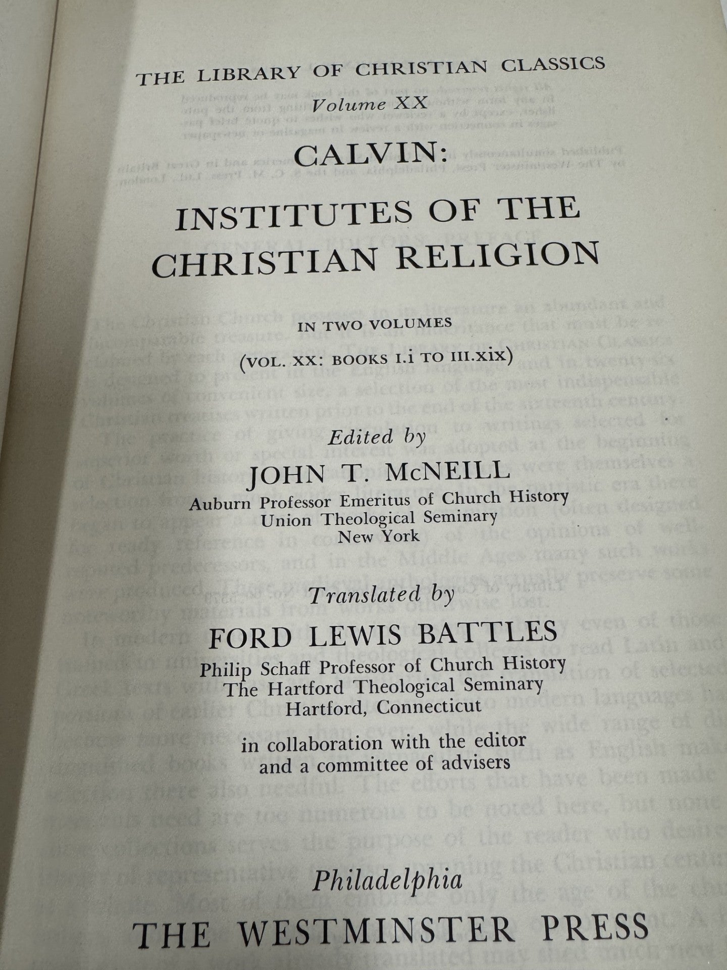 Institutes of the Christian Religion 2 vol.