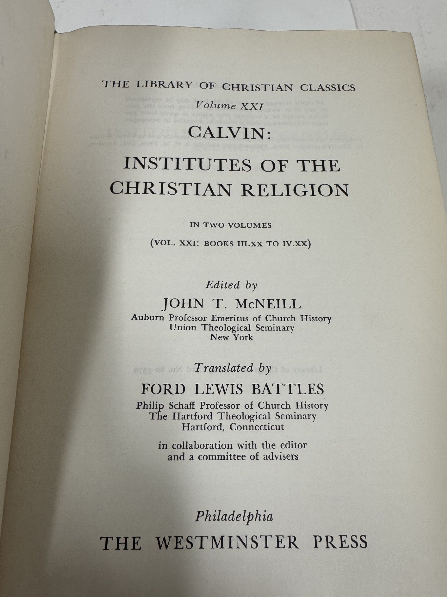Institutes of the Christian Religion 2 vol.