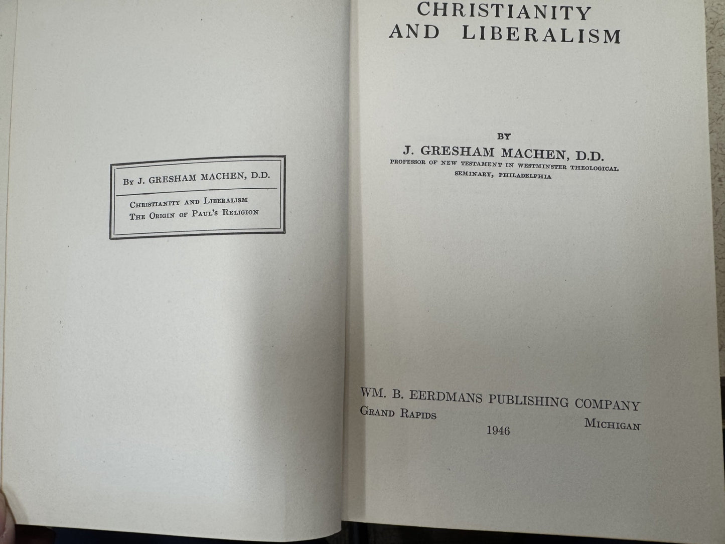 Christianity and Liberalism
